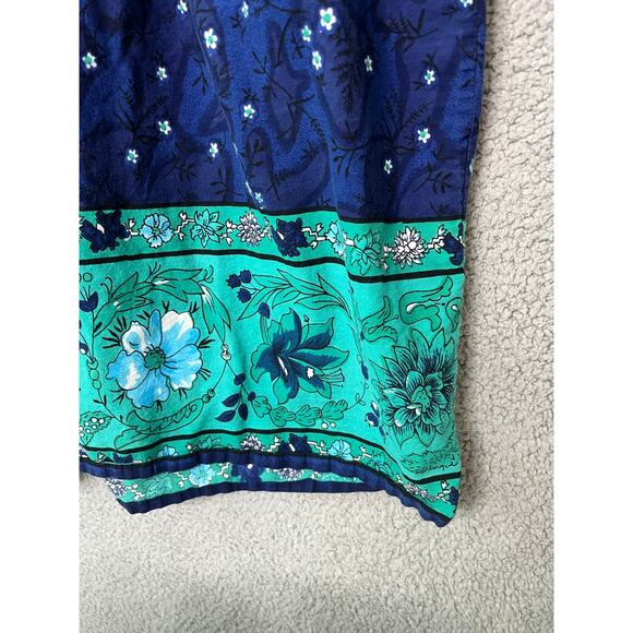 Daffodil Midi Dress 2XL Floral Pockets Blue Babydoll Retro Western Prairie XXL - Picture 6 of 13